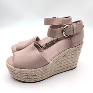 Marc Fisher LTD Nelly Wedge Espadrilles Sandal Women's Pale Blush Size US9M